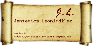 Jentetics Leonidász névjegykártya